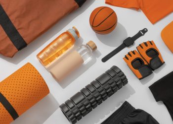 top-view-composition-with-neatly-arranged-organized-sport-items
